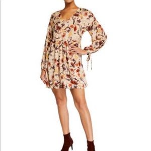 🌷Floral-Print Tie-Cuff Fit-&-Flare Dress🌷